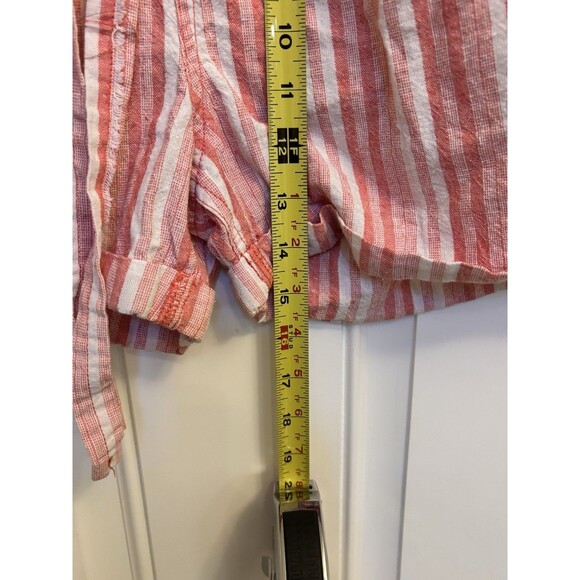 Free People Moon Bay Parachute Shorts Pink New 4 linen blend striped belted - Picture 8 of 9